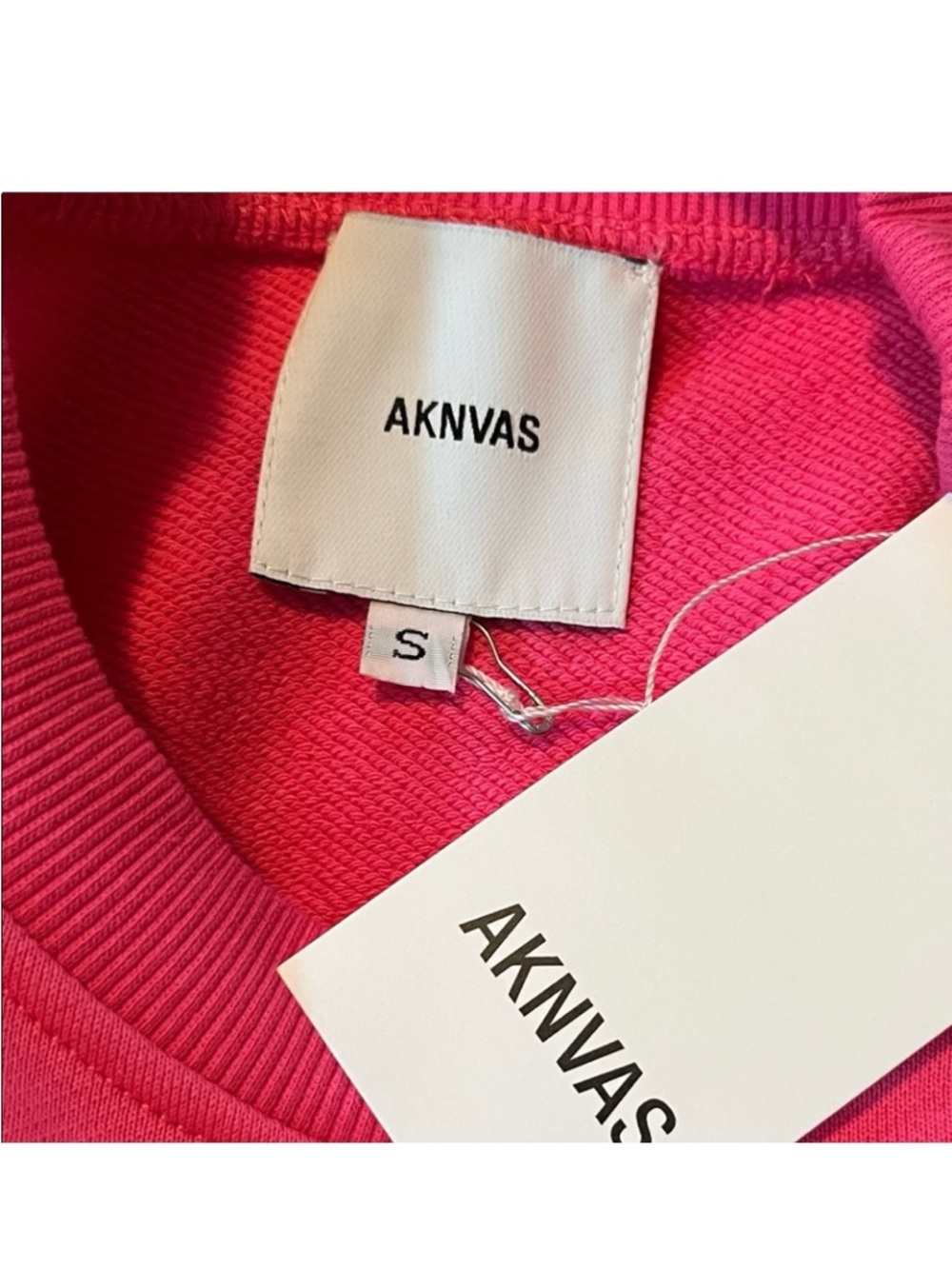 Aknvas Logo Pink Crewneck Sweatshirt Women’s S - Cotton - NWT - Picture 4 of 10